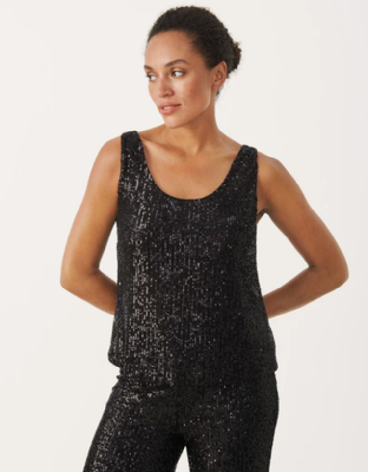Part Two Tamana Sequin Tank Black