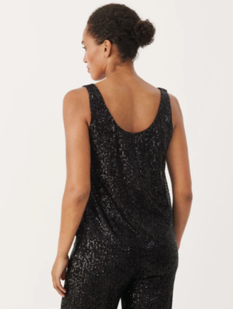 Part Two Tamana Sequin Tank Black