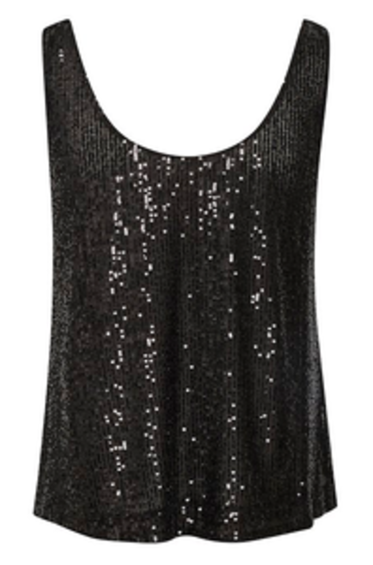 Part Two Tamana Sequin Tank Black