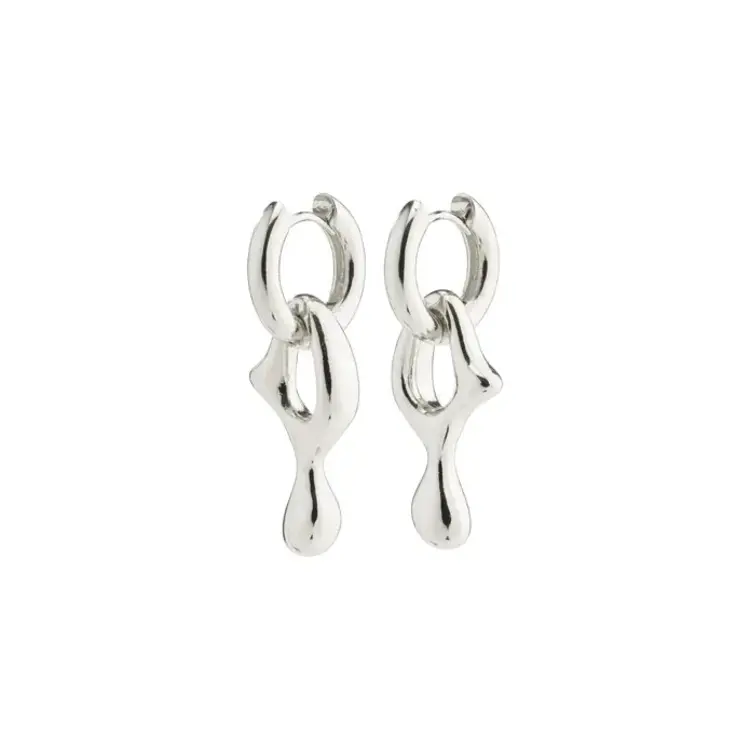Pilgrim Jewellery Wave Recycled Earrings Silver