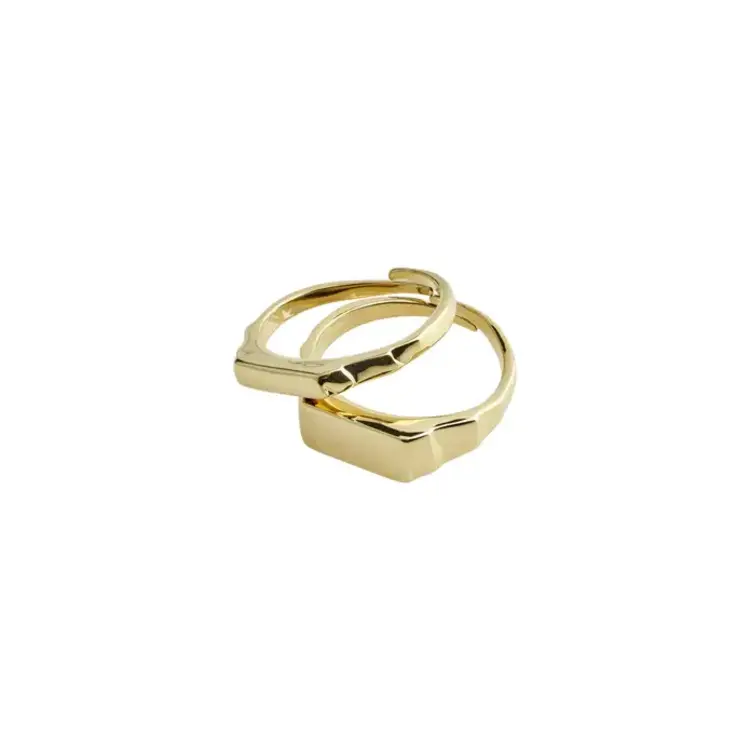 Pilgrim Jewellery Blink Recycled 2-in-1 Ring Set Gold
