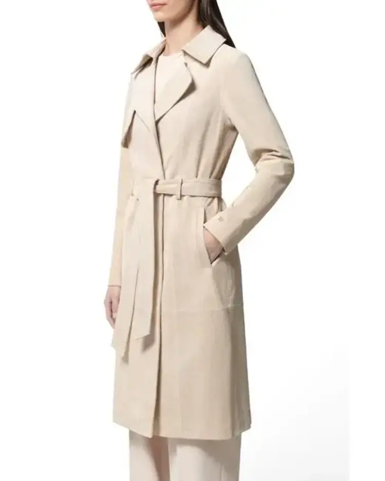 Soia & Kyo Alexis Suede Trench Coat Mist