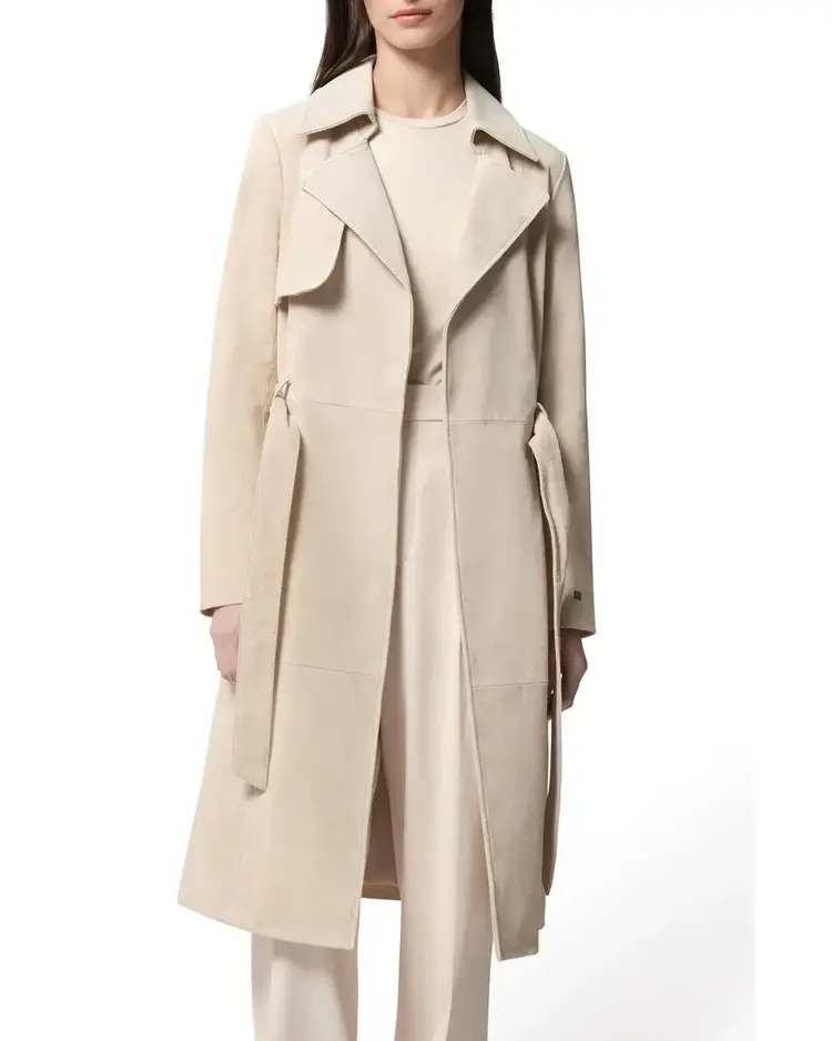 Soia & Kyo Alexis Suede Trench Coat Mist