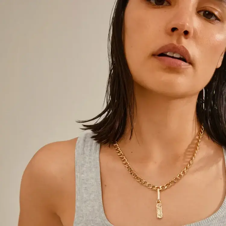 Pilgrim Jewellery CHARM Recycled Tag Pendant Gold