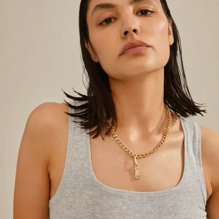 Pilgrim Jewellery CHARM Recycled Tag Pendant Gold