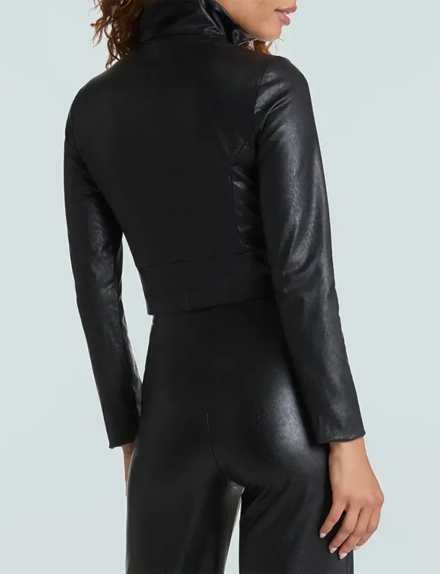 Commando | Faux Leather Cropped Biker Jacket Black - Tryst Boutique