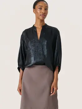 High low black blouse discount