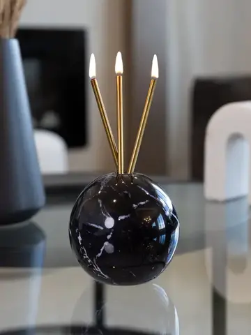 Everlasting Candle Company Neva Vase Black Marble