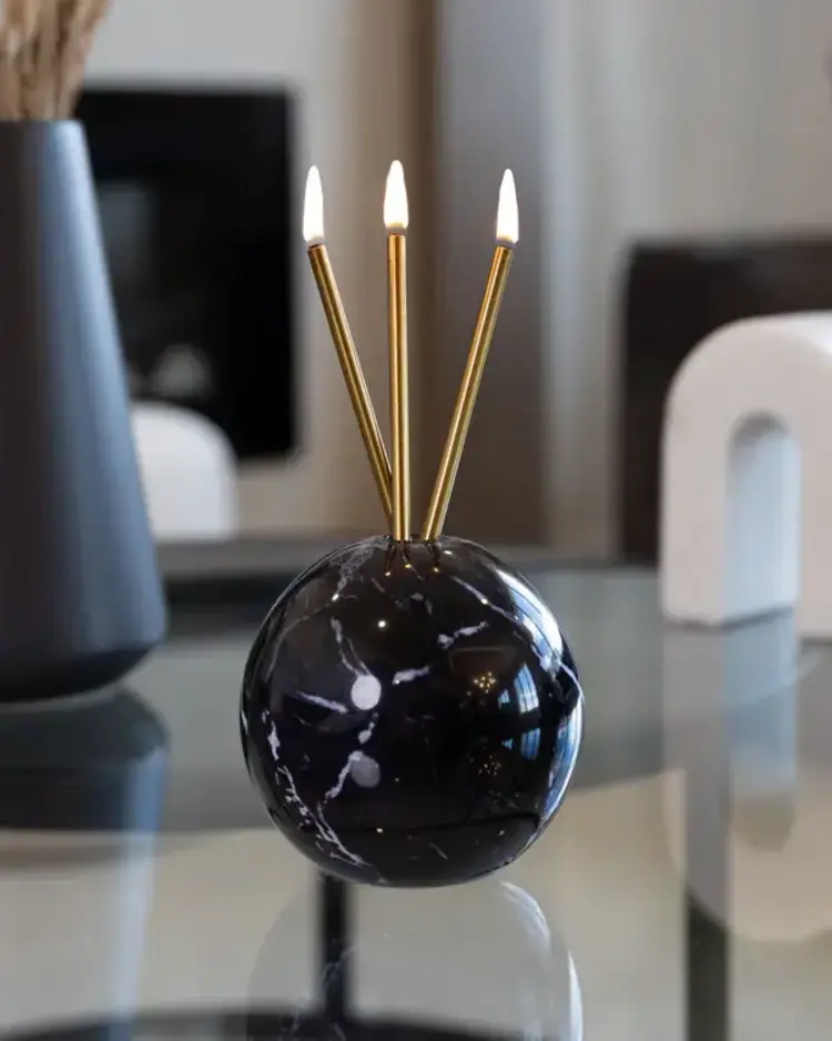 Everlasting Candle Company Neva Vase Black Marble