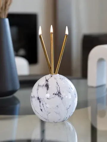 Everlasting Candle Company Neva Vase White Marble