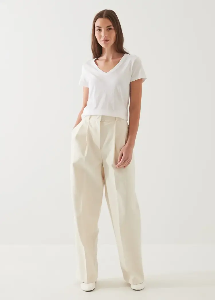 Patrick Assaraf Pima Cotton V-Neck White