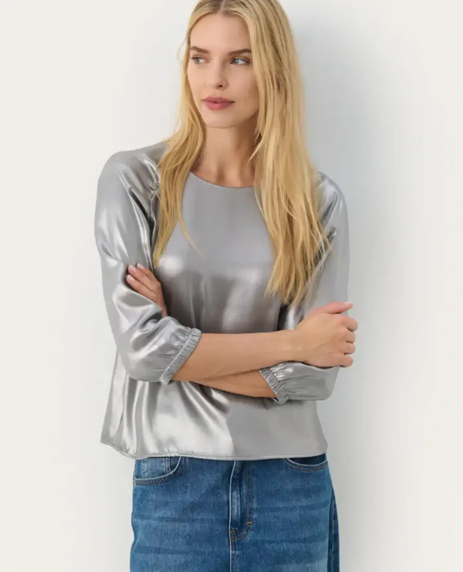Part Two | Marica Blouse Silver Metallic - Tryst Boutique