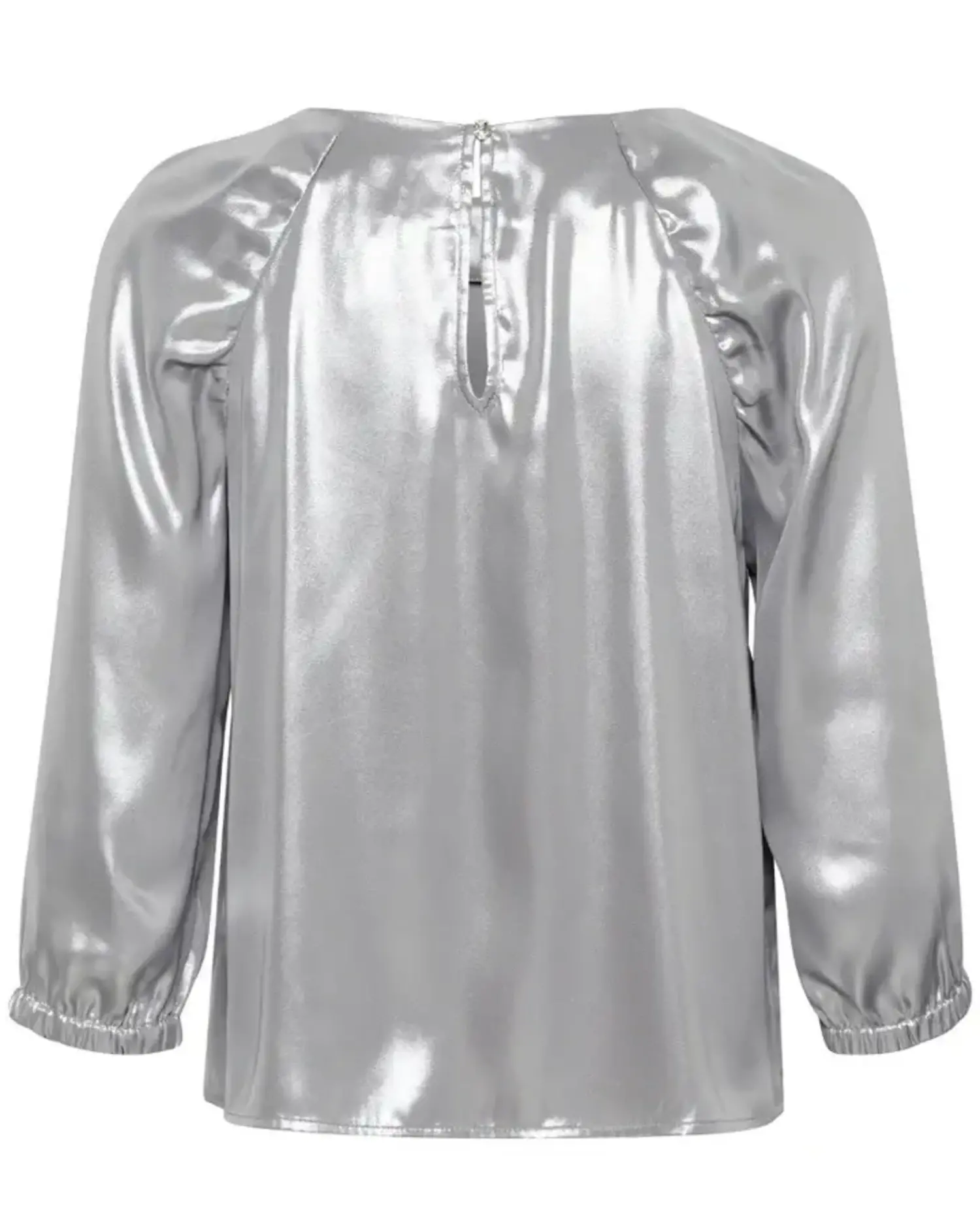 metallic satin blouse