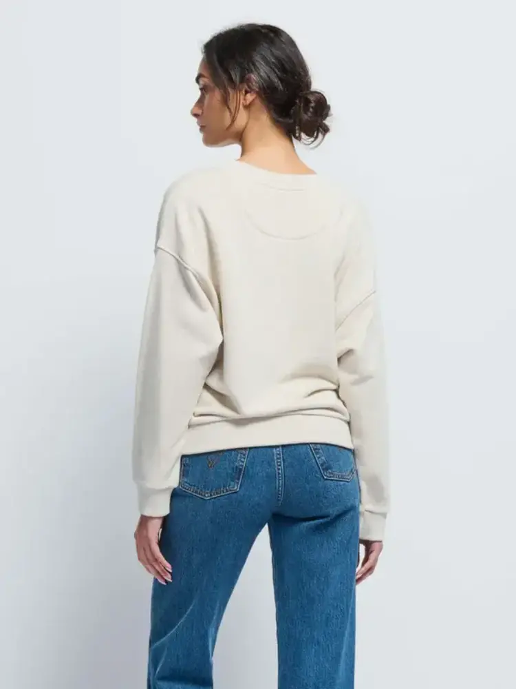 Nation Ltd. Jovie Classic Sweatshirt Heather Oatmeal