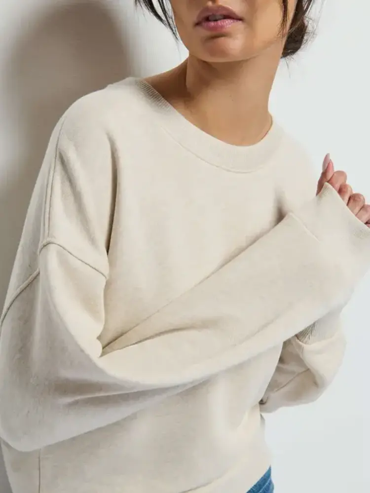 Nation Ltd. Jovie Classic Sweatshirt Heather Oatmeal