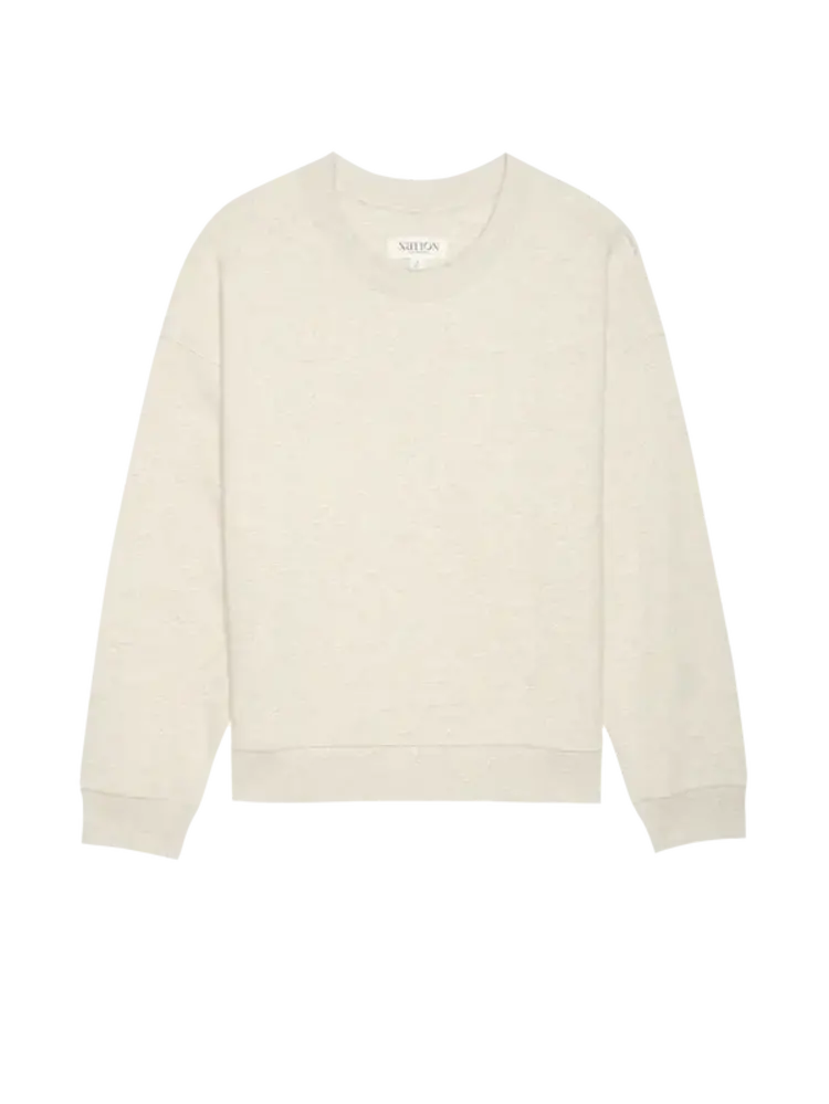 Nation Ltd. Jovie Classic Sweatshirt Heather Oatmeal