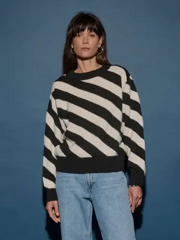 Nation Ltd. Fabienne Stripe Sweater Parchment Regatta Stripe