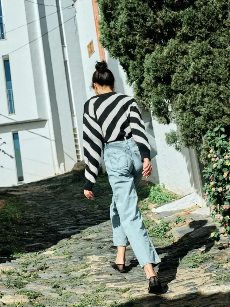 Nation Ltd. Fabienne Stripe Sweater Parchment Regatta Stripe