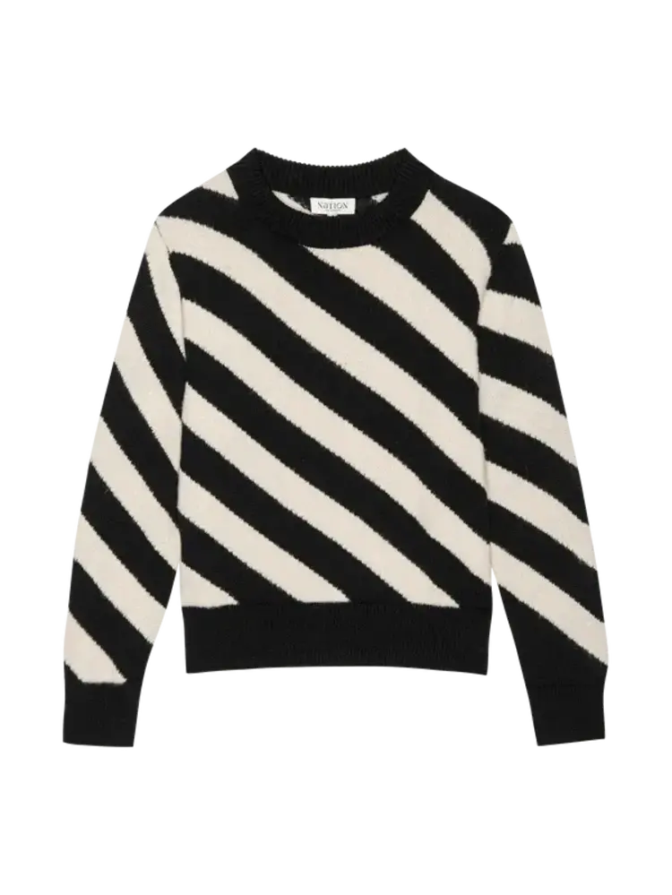 Nation Ltd. Fabienne Stripe Sweater Parchment Regatta Stripe