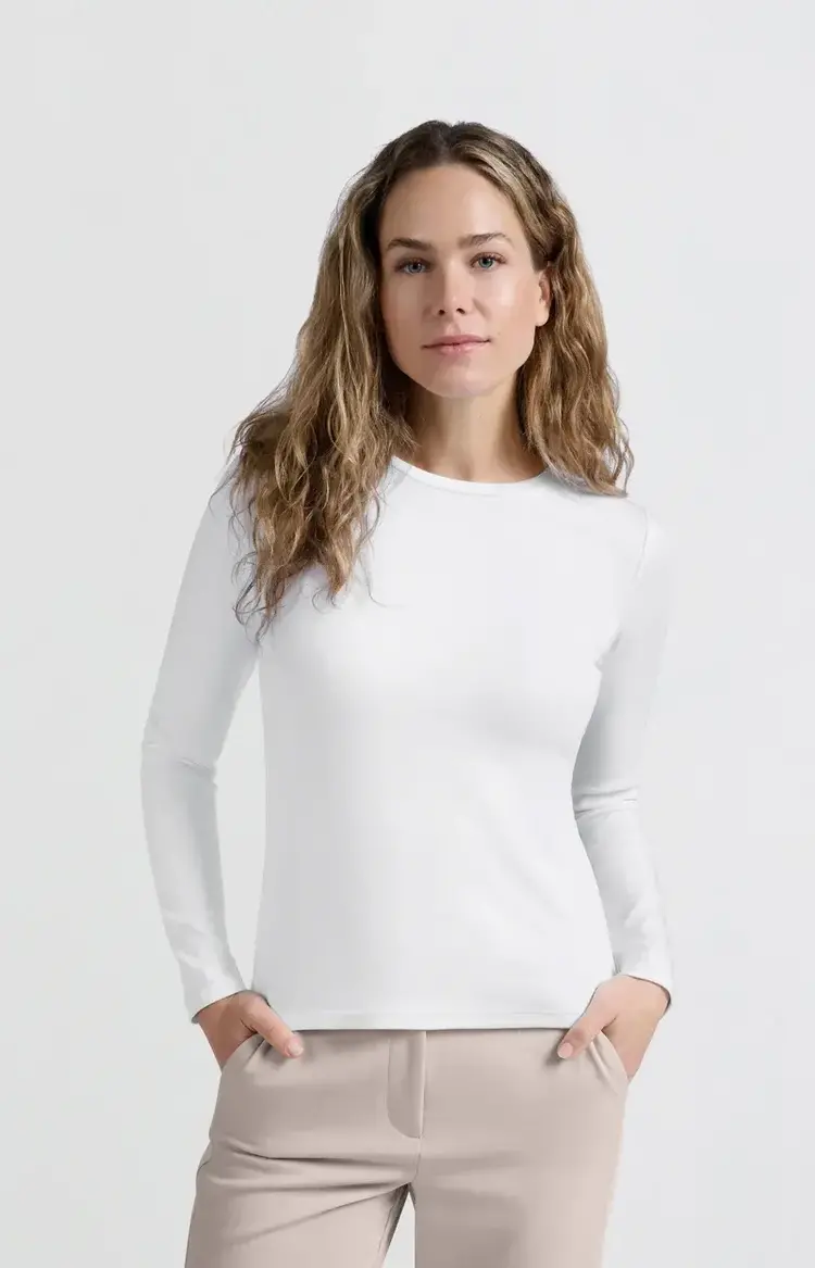 Yaya Heavy Quality Long Sleeve T-Shirt Pure White