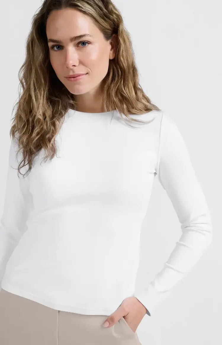 Yaya Heavy Quality Long Sleeve T-Shirt Pure White