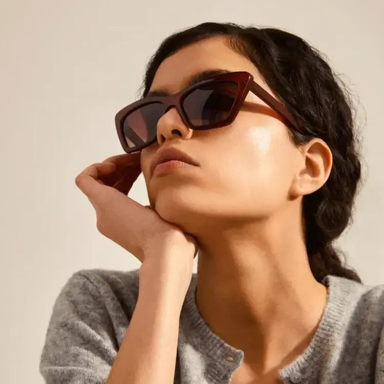 Pilgrim Jewellery DAKOTA Angular Cat-Eye Sunglasses Brown