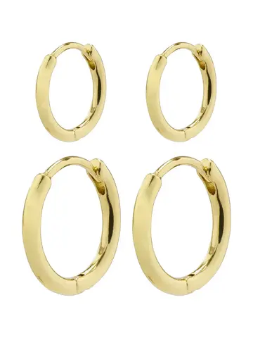 Pilgrim Jewellery ARIELLA 2 in1 Hoop Earrings Gold