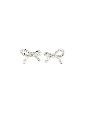 Pilgrim Jewellery CATHARINA Micro Crystal Bow Earrings Silver
