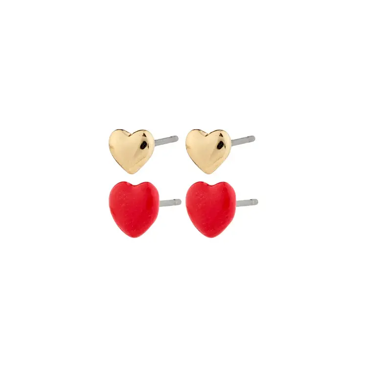 Pilgrim Jewellery MAEVE Heart 2 in 1 Earring Set Gold