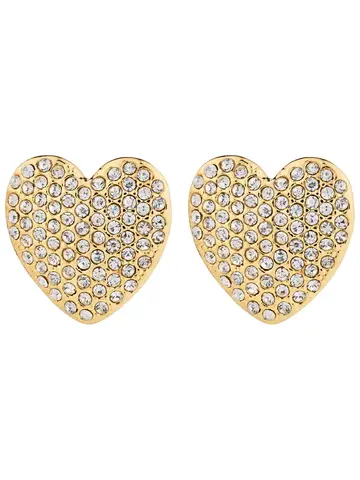 Pilgrim Jewellery DUNE Crystal Heart Stud Earrings Gold