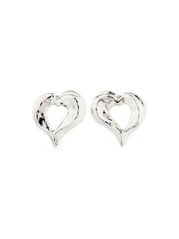 Pilgrim Jewellery TIDE Heart Earrings Silver