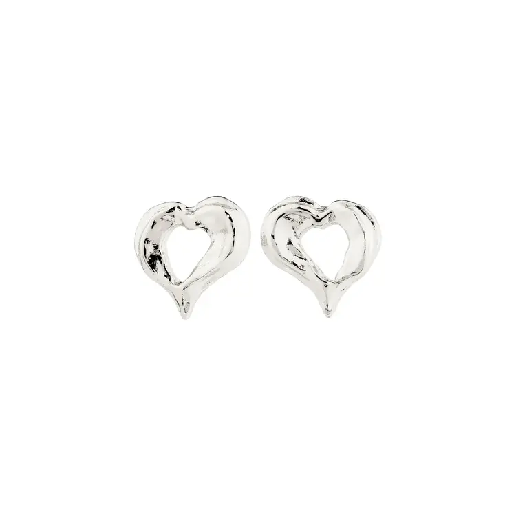 Pilgrim Jewellery TIDE Heart Earrings Silver