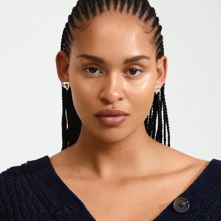 Pilgrim Jewellery TIDE Heart Earrings Silver