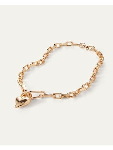 Jenny Bird Padlock Heart Pendant Necklace Gold