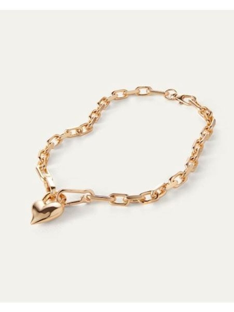 Jenny Bird Padlock Heart Pendant Necklace Gold