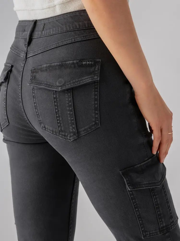 Sanctuary Sculpted Hayden Straight Crop Black