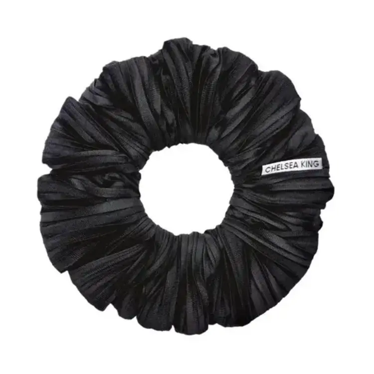 Chelsea King Plisse Black Scrunchie Classic