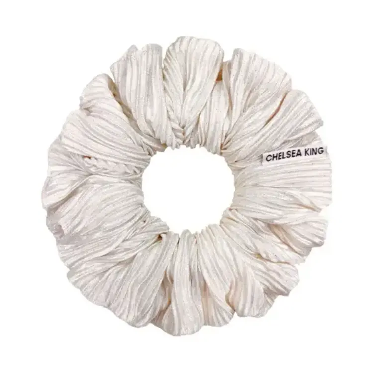 Chelsea King Plisse Ivory Scrunchie Classic