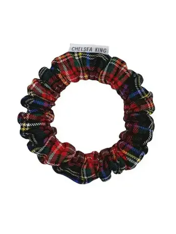 Chelsea King Bamboo Tartan Black Scrunchie Thin