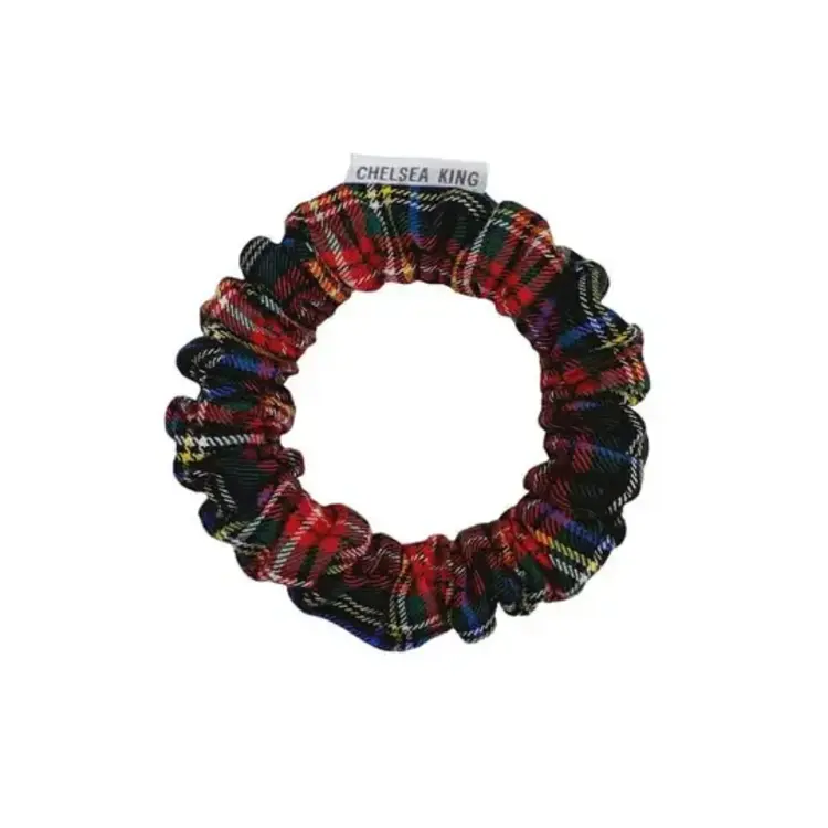 Chelsea King Bamboo Tartan Black Scrunchie Thin