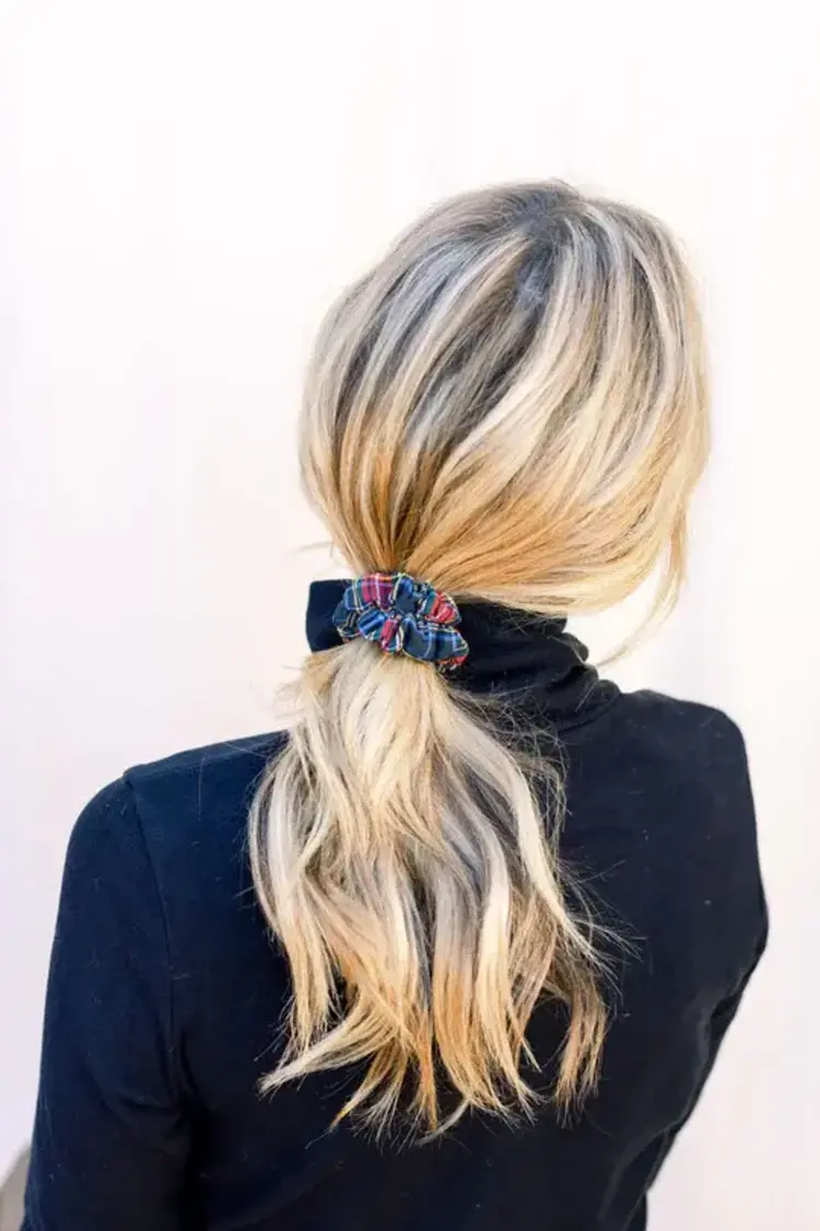 Chelsea King Bamboo Tartan Black Scrunchie Thin