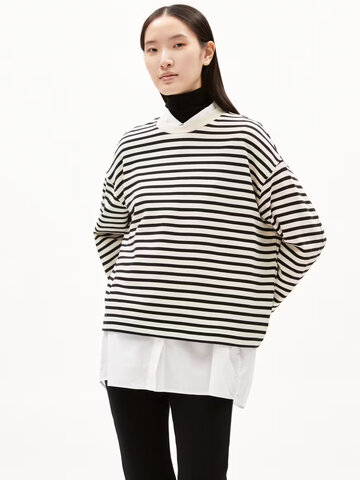 Armed Angels FRANKAA Maarlen Stripe Sweatshirt Undyed/Black