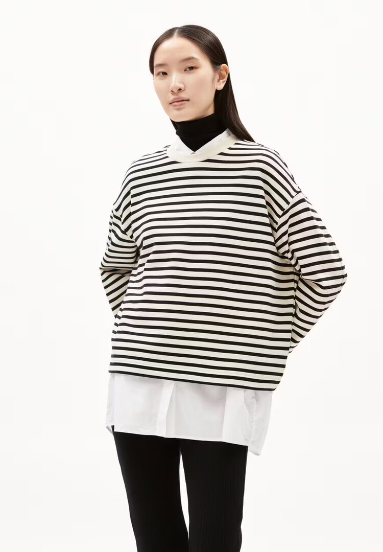 Armed Angels FRANKAA Maarlen Stripe Sweatshirt Undyed/Black