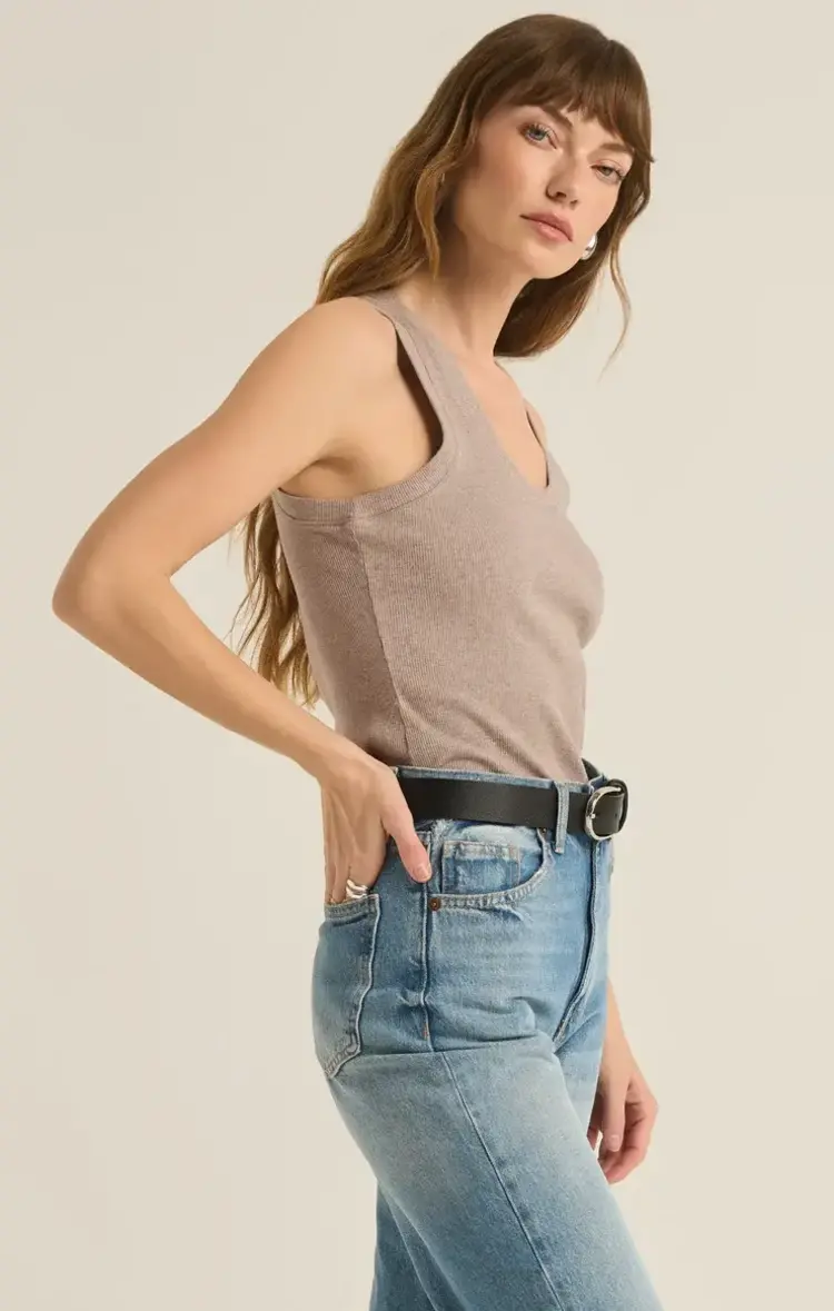 ZSupply SIRENA Rib Tank Light Heather Taupe