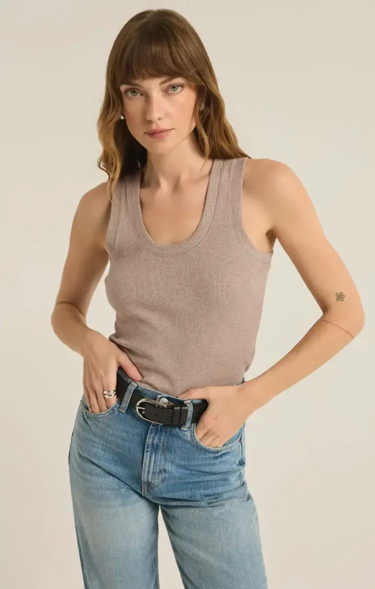 ZSupply SIRENA Rib Tank Light Heather Taupe
