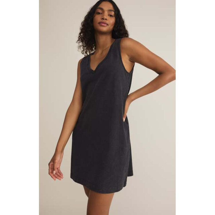 ZSupply SLOAN V-Neck Mini Dress Black