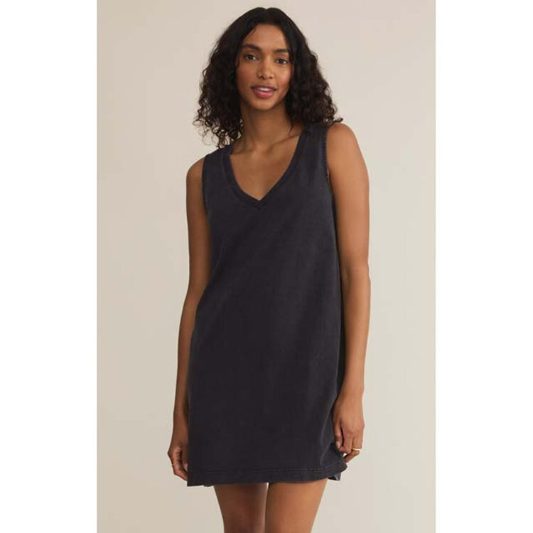 ZSupply SLOAN V-Neck Mini Dress Black