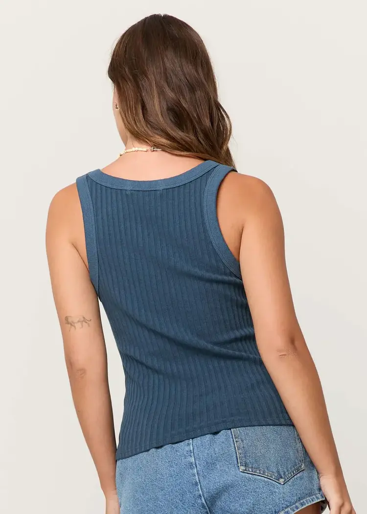 Project Social T Cooper Sweater Rib Tank Blue Pine