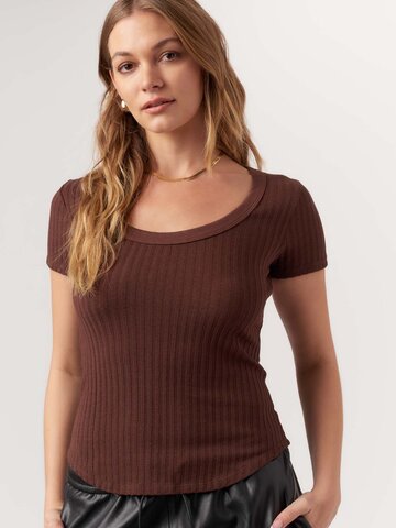 Project Social T Julie Scoop Neck Sweater Tee Cacao