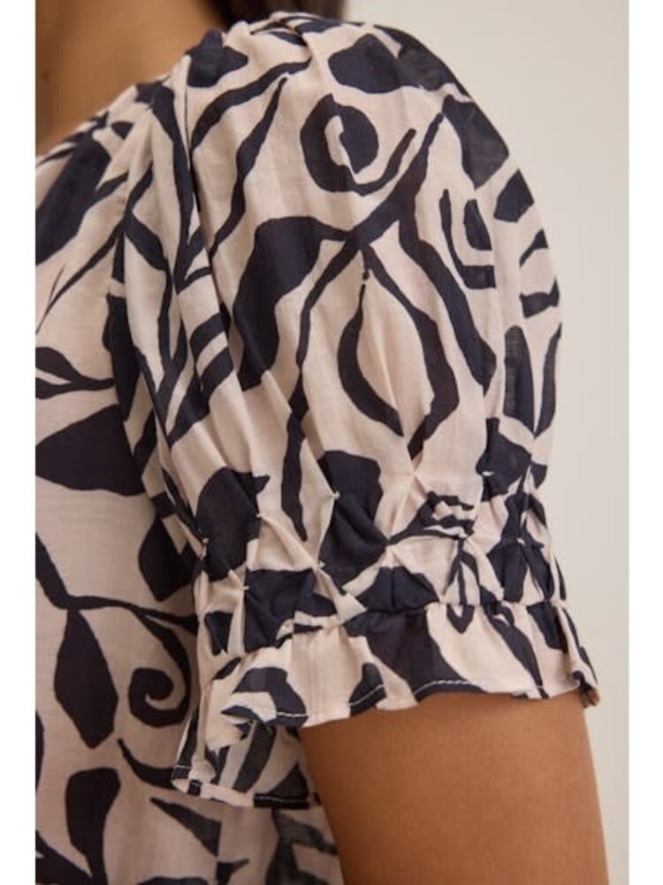 Velvet Leslie Printed Cotton Viscose Top Madrid